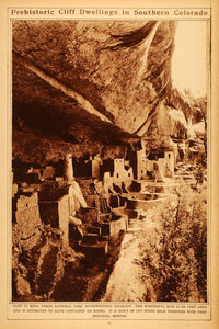 1922 Rotogravure Mesa Verde National Park Cliff Dwellings Pueblo Archaeology