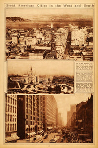 1922 Rotogravure San Francisco New Orleans State St. Chicago Cityscape Historic