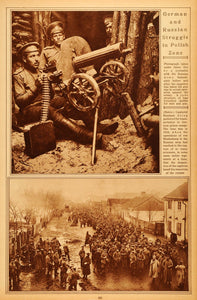 1922 Rotogravure World War I Russian Soldiers Machine Gun Weapon Prisoners POWs