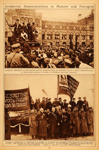 1922 Rotogravure Moscow Petrograd Russia Bolshevik Kamenev Russian Revolution