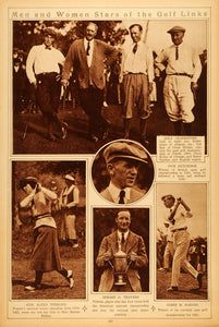 1922 Rotogravure Bobby Jones Ted Ray Golfers Golfing Chick Evans Alexa Sterling