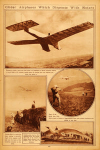 1922 Rotogravure Glider Airplane Klemperer Berlin Aero Club Historic Aviation