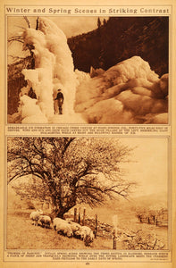 1922 Rotogravure Winter Ice Formation Chicago Creek Canyon CO Landscape Spring