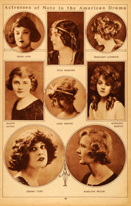 1922 Rotogravure Actor Julia Marlowe Lenore Ulric Marie Doro Theatre Silent Film