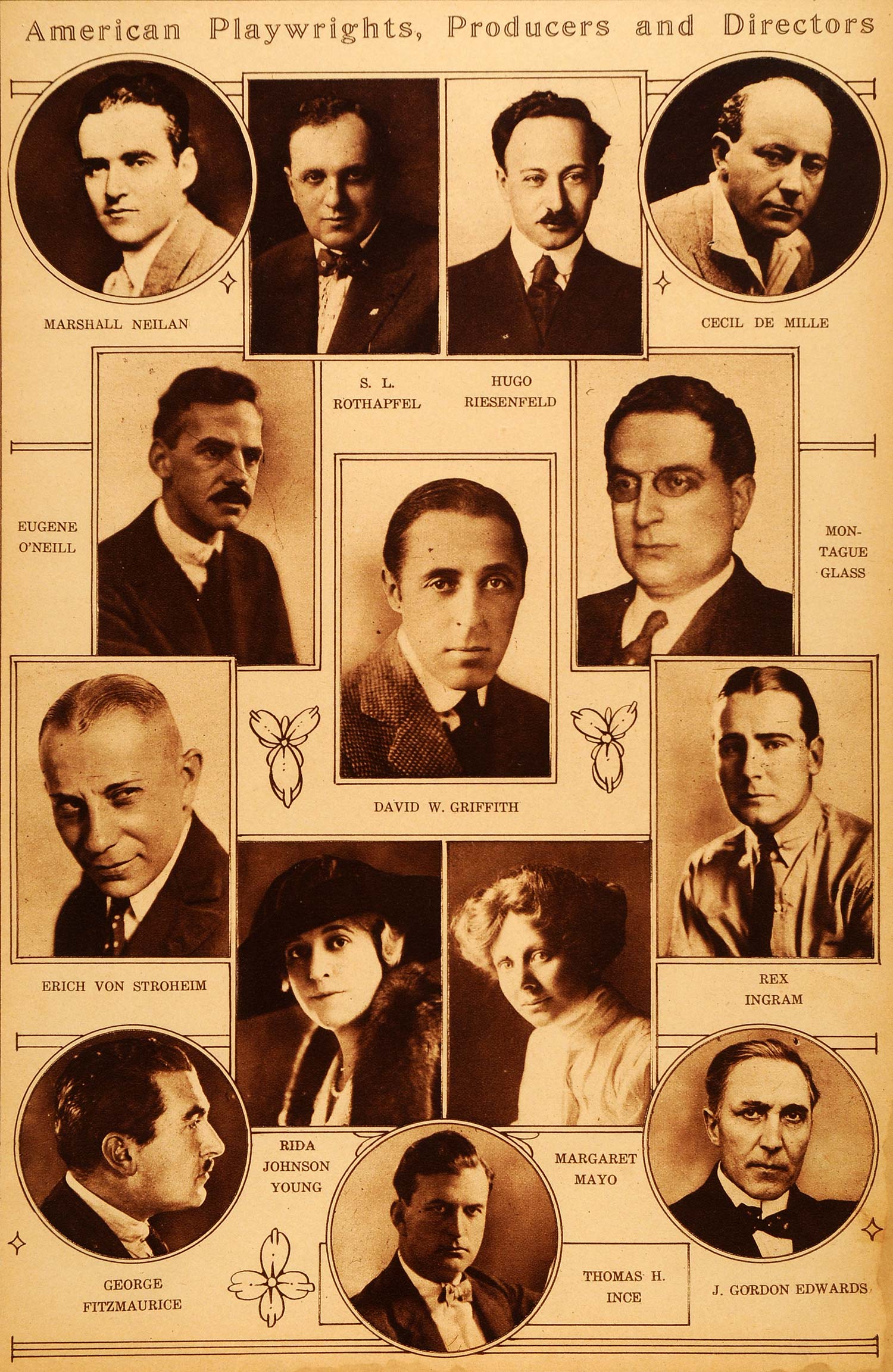 1922 Rotogravure Margaret Mayo DeMille David W. Griffith Erich von Stroheim Film