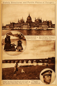 1922 Rotogravure Hungary Danube Budapest Parliament Buildings Nicholas Horthy