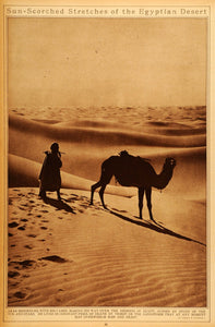 1922 Rotogravure Egyptian Desert Camel Arabian Dunes Landscape Lehnert Landrock