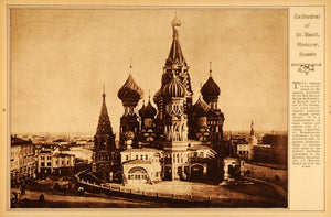 1922 Rotogravure Cathedral St. Basil Moscow Russia Red Square Soviet Union Dome