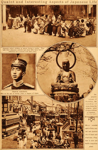 1922 Rotogravure Japan Prince Hirohito Buddha Japanese School Children Tokyo