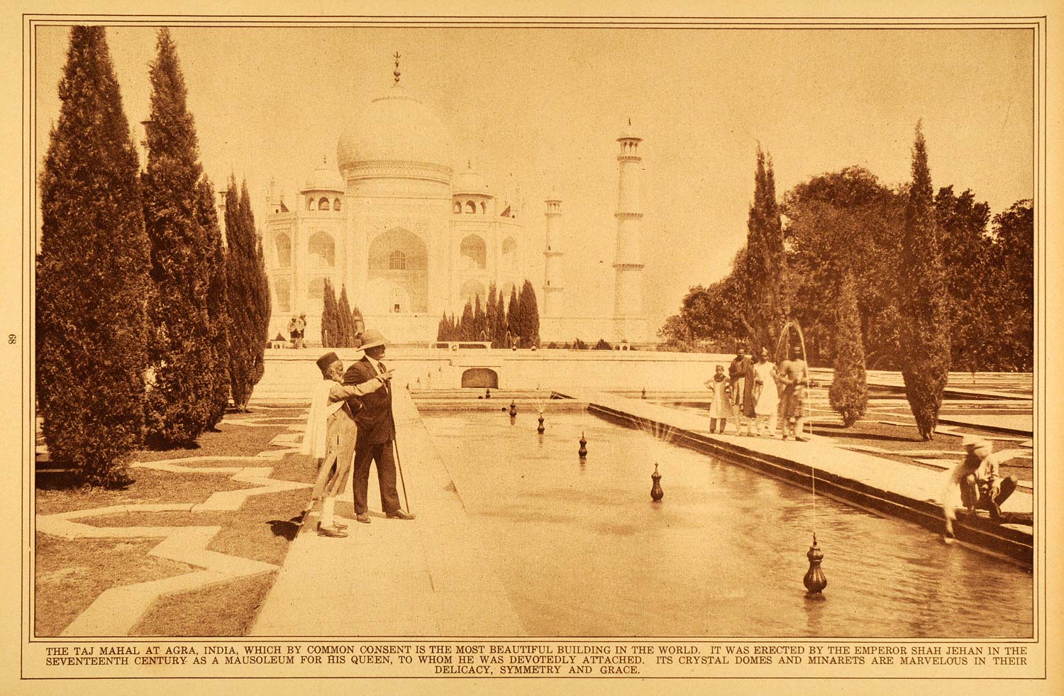 1922 Rotogravure Taj Mahal Agra India Emperor Shah Jehan Marble Mausoleum Tomb