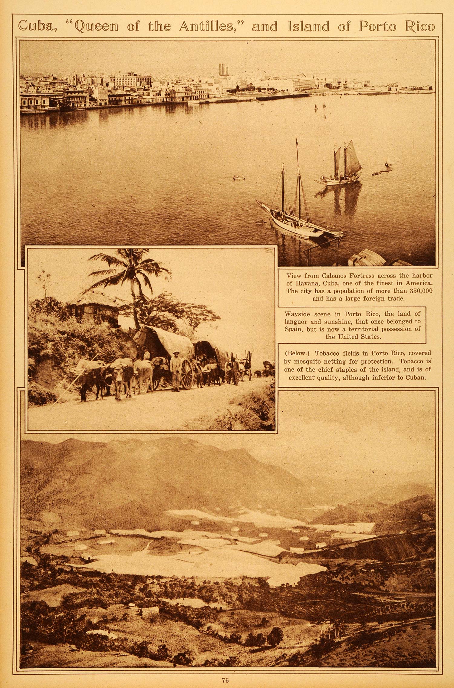 1922 Rotogravure Havana Cuba Cityscape Puerto Rico Tobacco Field Historic Images