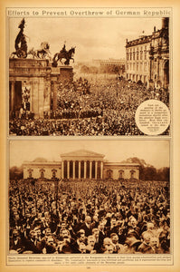 1922 Rotogravure German Republic Kapp Revolution Berlin Konigsplatz Munich Rally