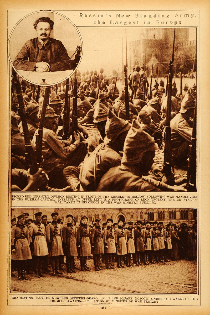 1922 Rotogravure Russia Red Army Infantry Soldiers Kremlin Moscow Leon ...