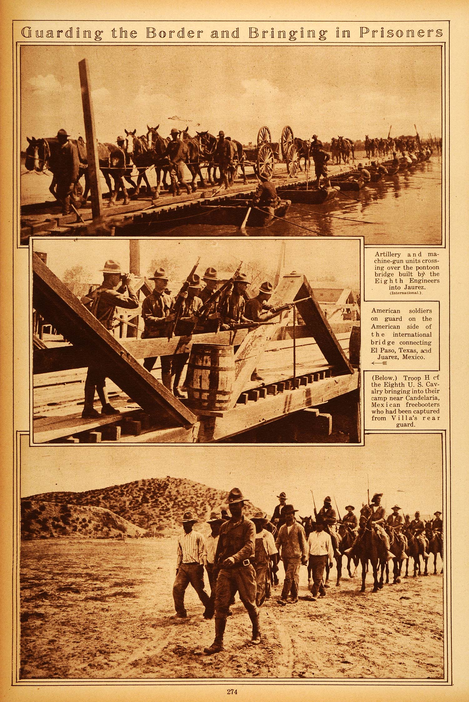 1922 Rotogravure Pancho Villa Expedition 1916-1917 Juarez Mexico American Troops