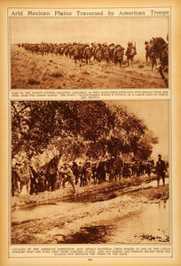 1922 Rotogravure American Troops Entering Mexico 24th Infantry Soldiers Army