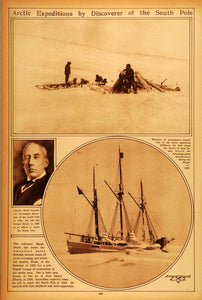 1922 Rotogravure Arctic Expedition North Pole Captain Raold Amundsen Maud Ship