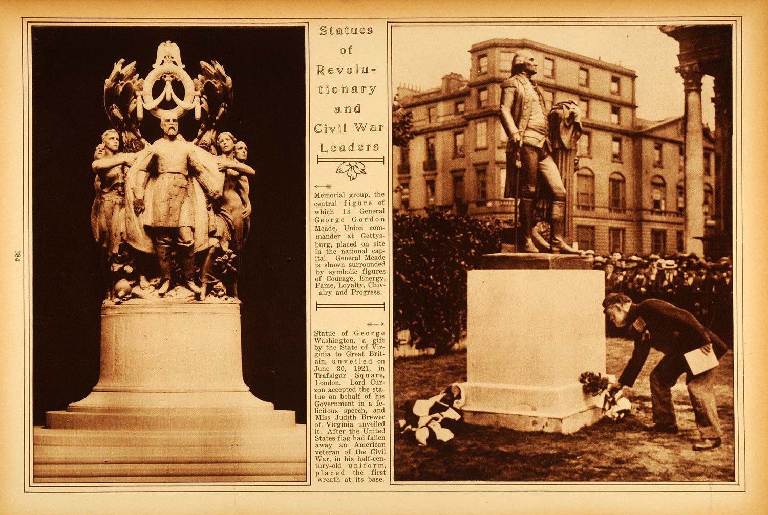 1922 Rotogravure General George Gordon Meade Washington Statue London Sculpture