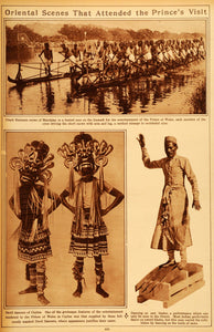 1922 Rotogravure Royal Visit Mandalay Prince of Wales Devil Dancer Sri Lanka