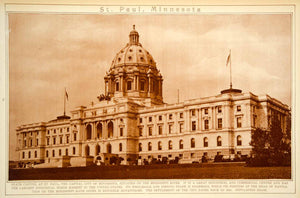 1923 Rotogravure St. Paul Minnesota State Capitol Building Architecture Historic