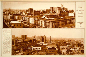 1923 Rotogravure New Orleans Louisiana Panorama View Cityscape Historic Image