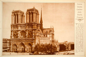 1923 Rotogravure Notre Dame Cathedral Paris France Gothic Architecture Church