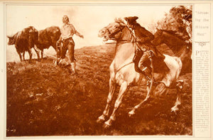 1923 Rotogravure John Ward Dunsmore Arousing The Minute Men Revolutionary War
