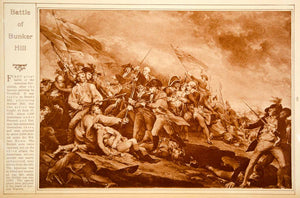 1923 Rotogravure John Trumbull Art Battle Bunker Hill American Revolutionary War