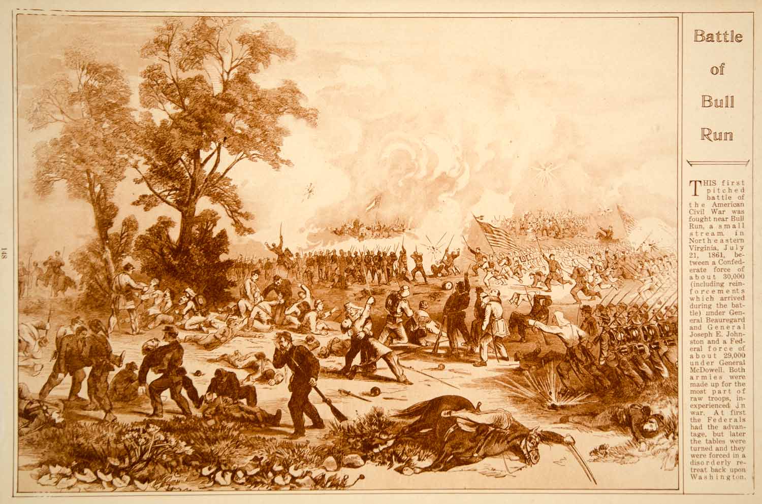 1923 Rotogravure Battle of Bull Run First Manassas American Civil War Soldiers