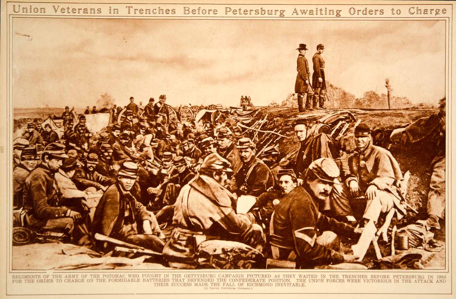 1923 Rotogravure Civil War Union Soldiers Army of the Potomac Siege Petersburg