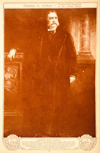 1923 Rotogravure Chester Alan Arthur U.S. President Portrait Daniel Huntington