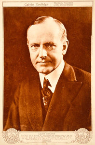 1923 Rotogravure Calvin Coolidge Portrait Thirtieth President United States