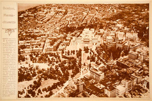 1923 Rotogravure Boston State House Common Aerial Bird's Eye View City Historic