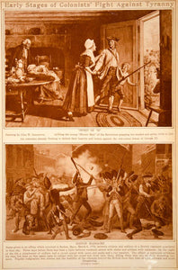 1923 Rotogravure American Revolutionary War Spirit 76 Boston Massacre Painting