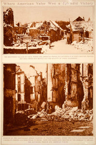 1923 Rotogravure WWI France Village Vaux Chateau-Thierry Battle Destruction War
