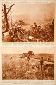 1923 Rotogravure WWI Canadian American Troops Soldiers Fighting Western Front