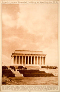 1923 Rotogravure Lincoln Memorial Building Monument Washington DC Henry Bacon