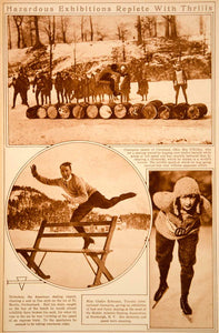 1923 Rotogravure Ice Skating Feats Ben O'Sickey Howard Nicholson Gladys Robinson