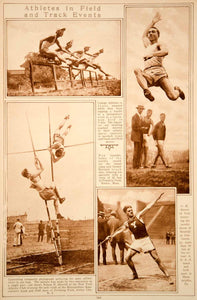 1923 Rotogravure Track & Field Athletes Edward Ned Gourdin Broad Jump Pole Vault