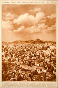 1923 Rotogravure Athens Greece Cityscape Buildings Acropolis Historic City View