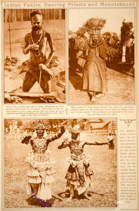 1923 Rotogravure India Indian Fakir Holy Man Priest Kandyan Dancers Costume
