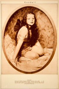 1923 Rotogravure William Sergeant Kendall Psyche Girl Child Portrait Painting