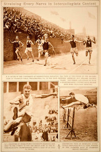 1923 Rotogravure Intercollegiate Track Field Athletes Races Broad Jump Hurdles