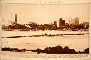 1923 Rotogravure Louisville Kentucky City Ohio River Cityscape Skyline Historic