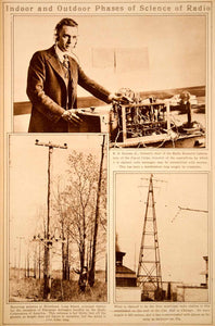 1923 Rotogravure Wireless Radio Superphone Antenna Tower Chicago City Hall Roof