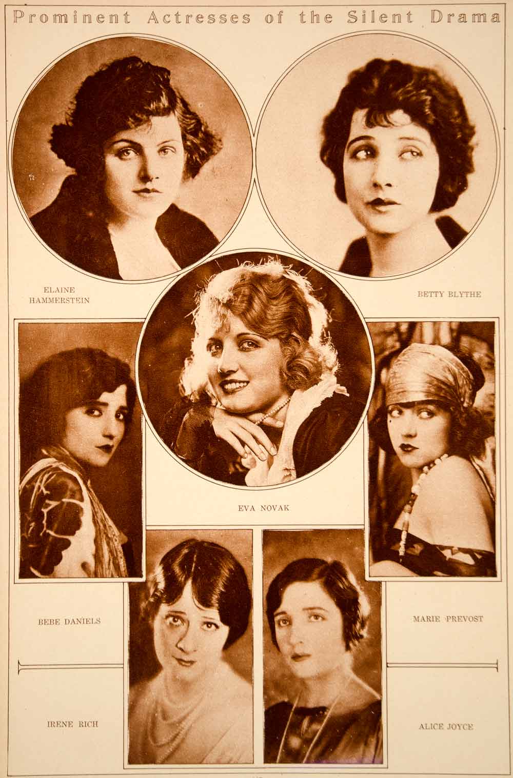 1923 Rotogravure Bebe Daniels Marie Prevost Eve Novak Irene Rich Silent Film Era