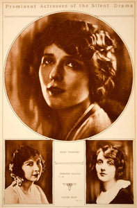 1923 Rotogravure Mary Pickford Dorothy Dalton Louis Huff Silent Film Era Stars