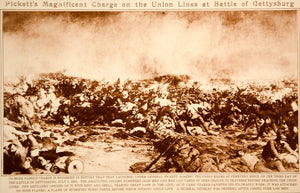 1923 Rotogravure Pickett's Charge Battle of Gettysburg Cemetery Ridge Civil War