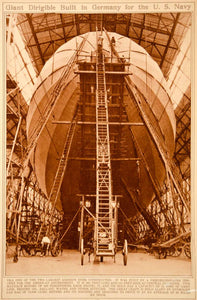 1923 Rotogravure ZR-3 Dirigible Rigid Airship Zeppelin USS Los Angeles Historic