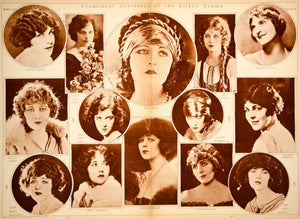 1923 Rotogravure Pola Negri Dorothy Gish Gloria Swanson Jane Novak Silent Film