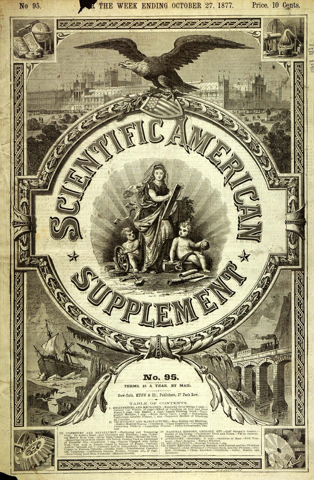 1877 ORIGINAL Cover Scientific American Suppl. No. 95 - ORIGINAL SA1A